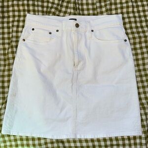 Jcrew white denim mini skirt